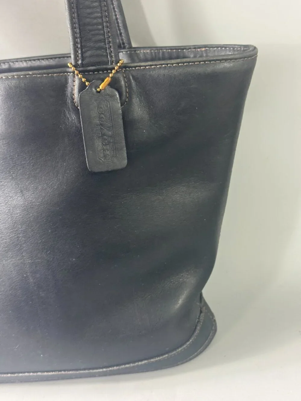 Authentic Vintage Coach 9302 Black Leather Bleeker Basket Bag